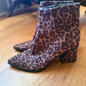 Leopard Print Ankle Boots size 10